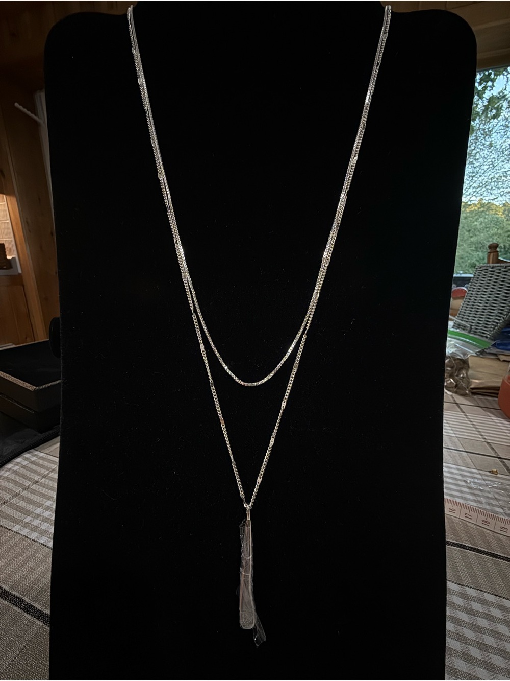 Jenny Bird Silver Layered Necklace with Pendant